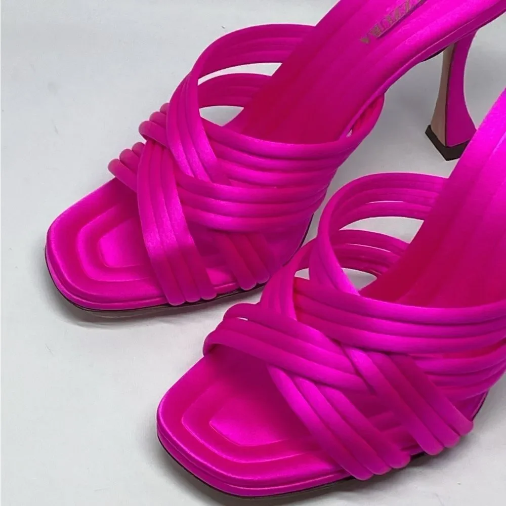 Aquazzura Oahu 95MM Strappy Satin Sandals size 37